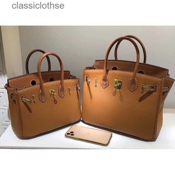 

original edition 7a h home designer birki bags for women 2023 new genuine leather women's crocodile splice lit