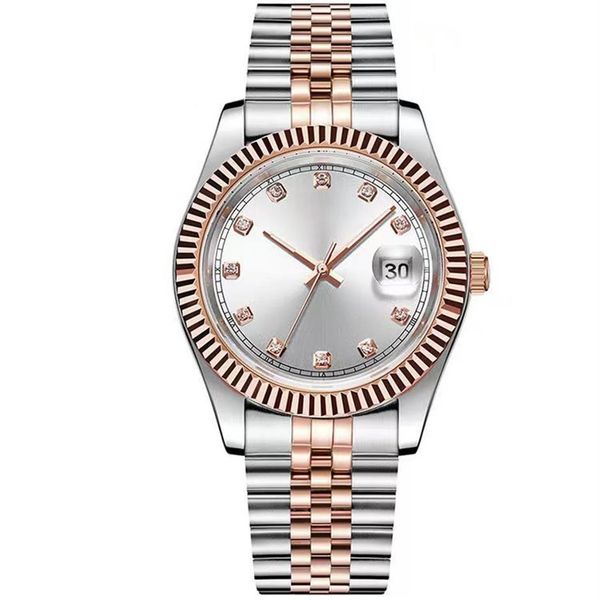 

ladies watches rose gold 36 41mm date-just automatic mechanical bezel stainless steel lovers sapphire folding buckle luxury brand 227d, Slivery;brown