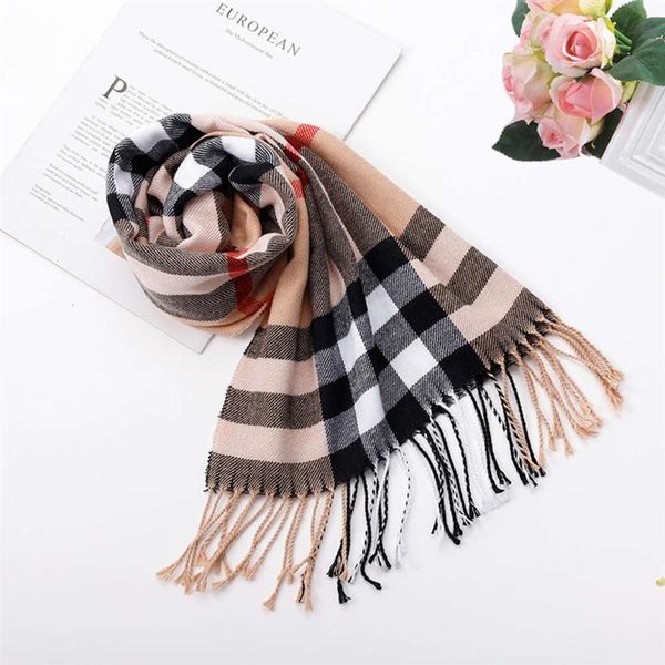 

scarf autumn and winter fashion british plaid cashmere shawl dual purpose lovers warm bib1771, Blue;gray