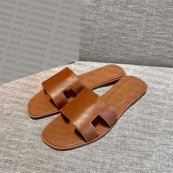 

genuine leather slippers cowhide leather sandals for women's summer leisure footwear sold with box, Black