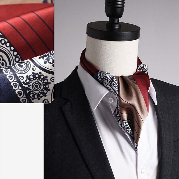 

men 100 silk paisley scarf square cravat neckerchief muffler suit shirt red blue 70cm, Blue;gray