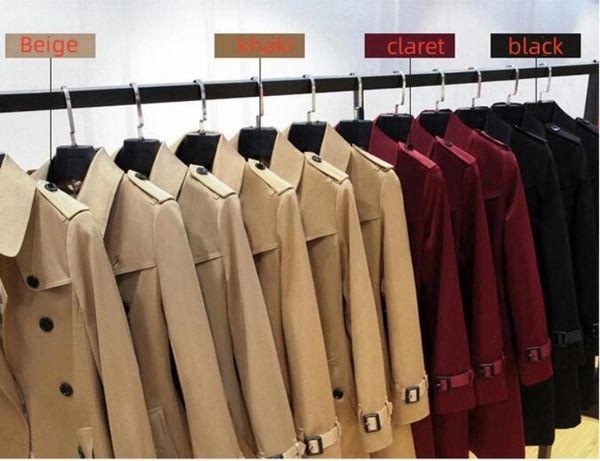

2019s classic women fashion england middle long trench coat/british designer double breasted slim belted trench for women f260a2048s-xxxl, Tan;black