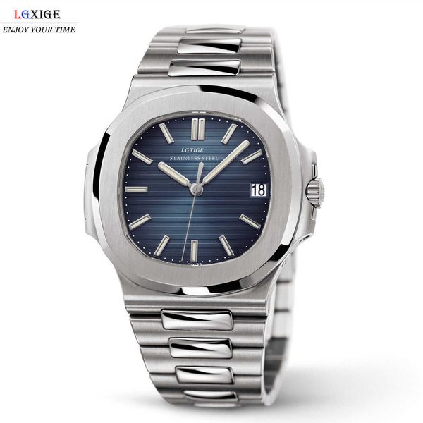 

3k pp5711 8.3mm superclone pp watch movement langsheg lgxige all-steel men's brand fashion luxury style, Slivery;golden