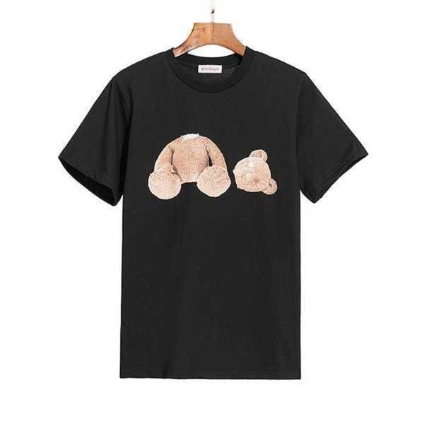 

trendy angel decapitated teddy bear print t-shirt loose men's and women's wear letter short sleeve a263wn, White;black
