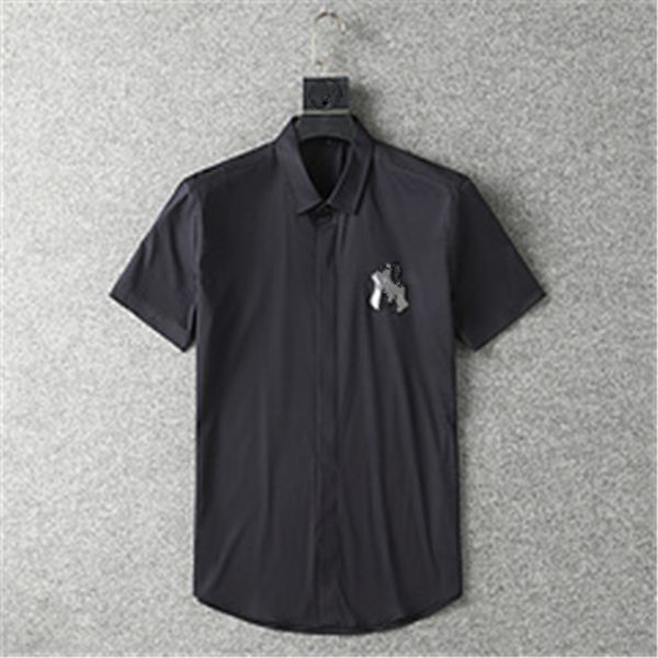 

men's shirt short sleeve solid casual business shirt -xxxl-35, White;black