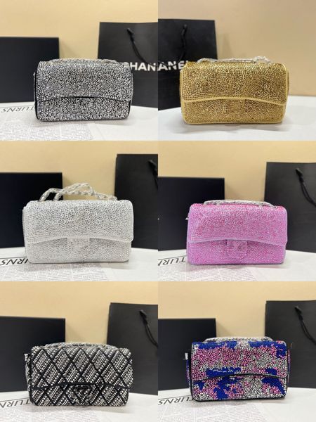 

women's fashion rhinestone crossbody bag designer channel crystal pearl shoulder bag flap chain diamond handbag totes new products in s