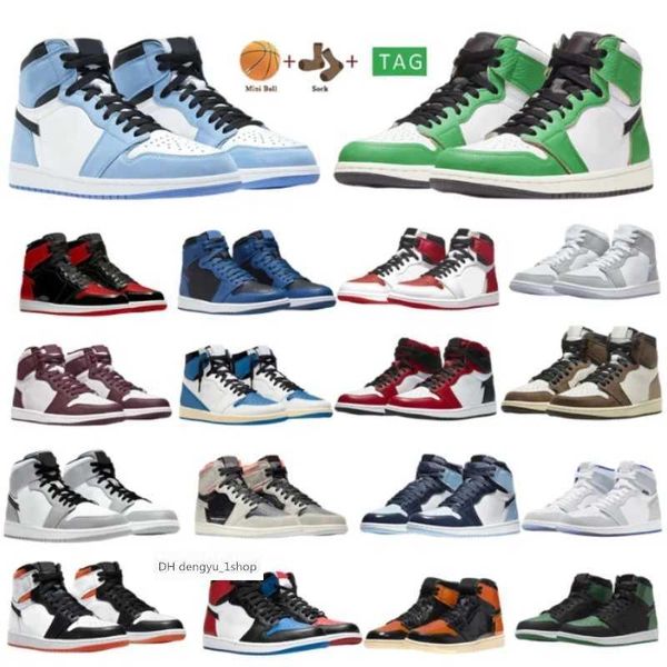 

new jumpman 1 1s basketball shoes men women black white heritage bred patent university blue hype royal dark mocha shadow jorden jordon jord