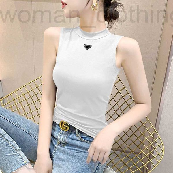 

designer women's tanks camis designer womens knits tees t shirts sleeveless woman summer vest short shirt lady slim vests ice silk 5bs, White