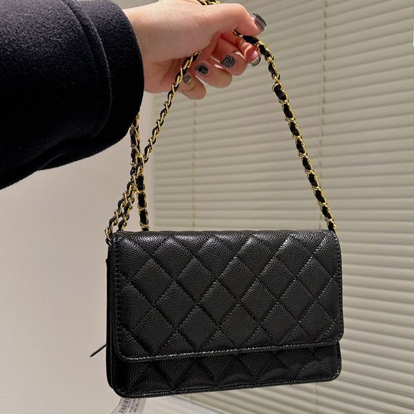 

9a designer bags woc card holder chain bag ladies channel 19 wallet fashion quilted shoulder bag 20cm gold caviar genuine leather quilted co