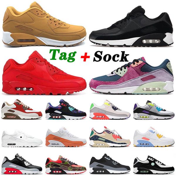 

90 men running shoes 90s triple black white leather mesh obsidian dust grey malt camo valentines day infrared women mens trainers outdoor sp