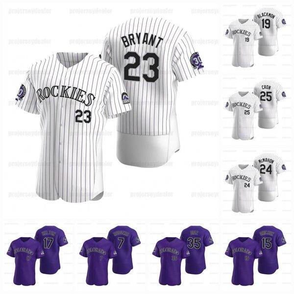 

kris bryant 30th anniversary connect rockies jersey charlie blackmon ryan mcmahon randal grichuk raimel tapia castellani kyle and ian desmon, Blue;black