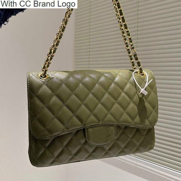 

cc brand shoulder bags caviar double flap shoulder bags quilted shiny calfskin french diamond handbag lager capacity tote gold metal hardwar