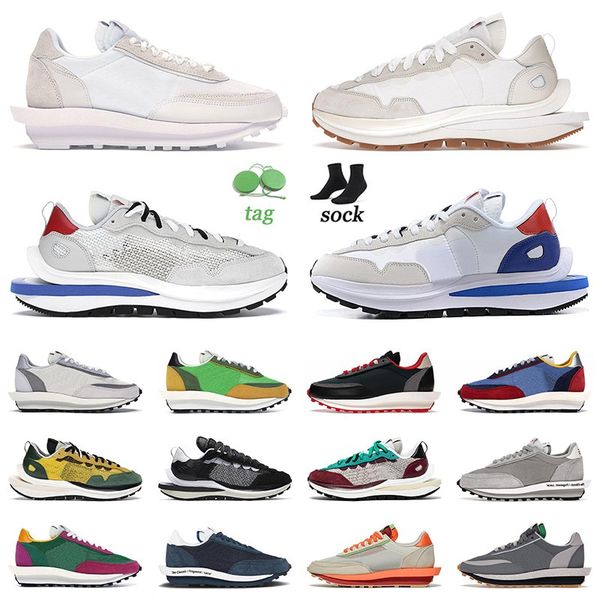 

sacais x ldv waffle running shoes men women sneakers outdoor trainers white gum game royal leather dark iris purple net orange blaze white n