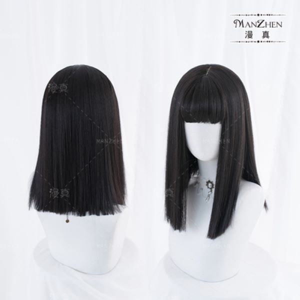 

wig female mid-length hair net red handsome natural girl lolita daily, Black
