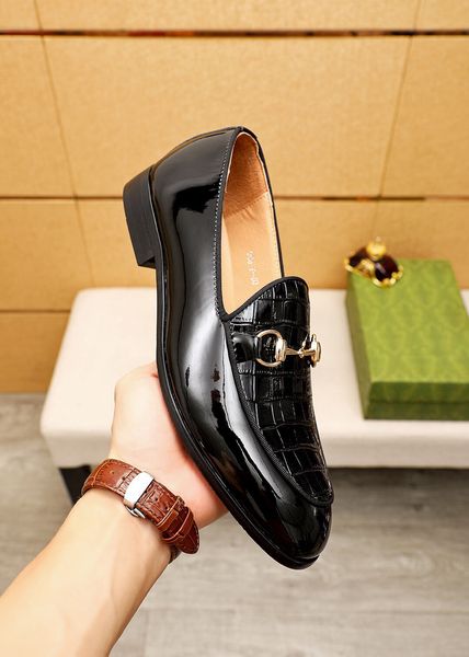 

2023 men formal dress shoes masculino genuine leather elegant suit oxfords men's brand designer casual office loafers size 38-45, Black
