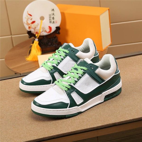 

luxury designer casual shoes trainer fluroescent green sneakers denim trainers low cut sneakers good quality with box, Black