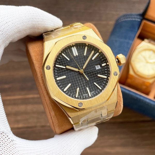

mens automatic mechanical movement watches sapphire glass 5 atm rubber watchband diving super luminous mens watch 2023 waterproof audemar g, Slivery;golden