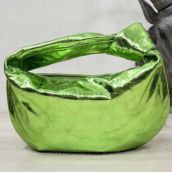 

mini jodie handbags evening shoulder bag chlorophyll metalized crinkle leather handle bag designer luxury clutch zipper closure wallet 8166