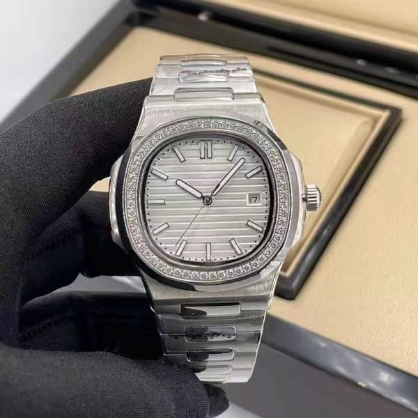 

watches 3k 40mm luxury pp5711 8.3mm superclone pp watch classic swiss full-automatic mechanical sports men's steel band waterproof tren, Slivery;brown