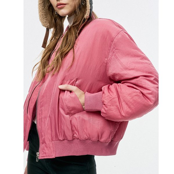 

women's wool blend pink drop shoulder zipper ruched sleeve winter coat 230227, Black