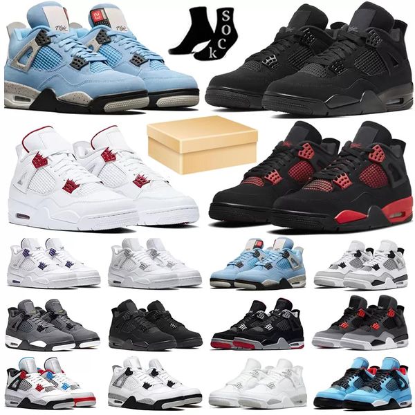 

4 jumpman 4s men women red thunder black cat sail lightning canvas infrared white oreo unc metallic university blue neon