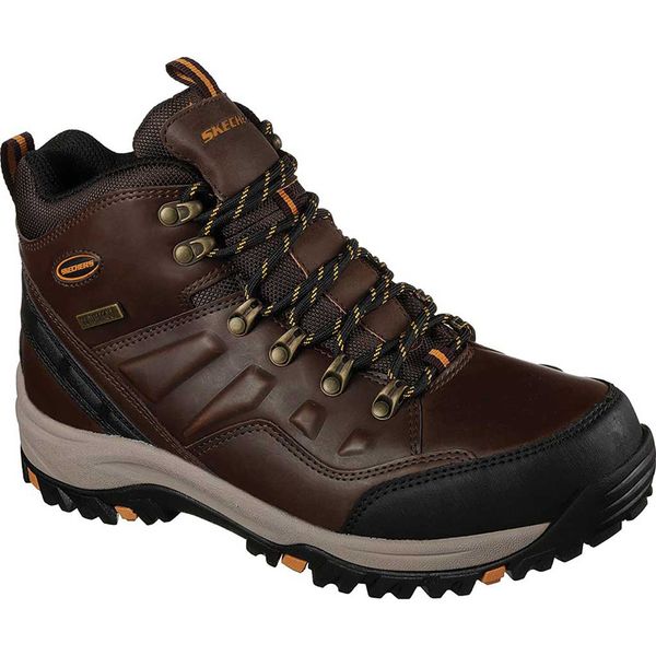 

skechers men s relaxed fit relment traven lace up waterproof boot compass
