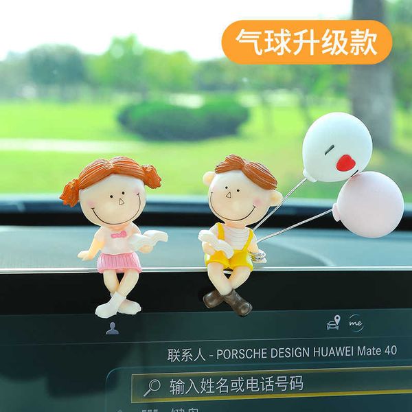 

decorations car interior decoration cute cartoon couples action figure figurines balloon ornament auto dashboard accessories for girls gifts