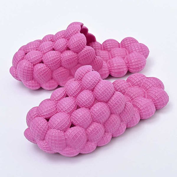 

slippers women summer funny bubbles balls soft eva couple young massage slipper female home street shoes ladies fashion slides y2302, Black