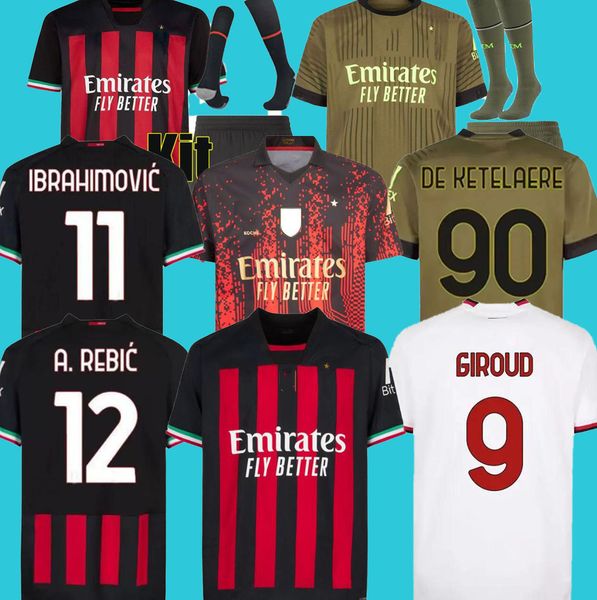 

2023 soccer jerseys ac s legends 22 23 24 koche fourth giroud tonali theo r.leao romagnoli s.castillejo kessie saelemaekers, White;black