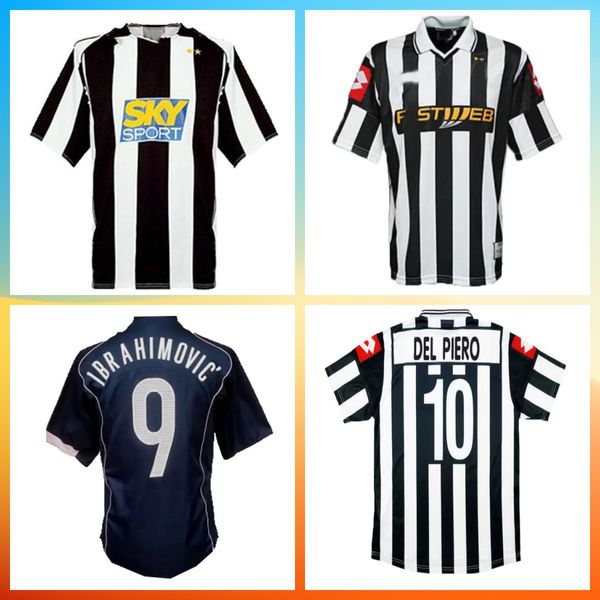 

2001 2002 2004 2005 retro soccer jerseys del piero ibrahimovic 04 05 trezeguet emerson nedved zambrotta classic vintage football shirt, Black;yellow