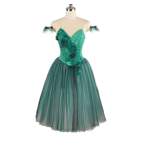 

stage wear girls emerald ballet costume professional black green not elastic skirt for women competition ballet dress women custom made size, Black;red