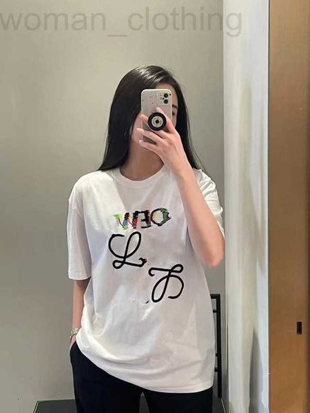 

women's t-shirt designer 2023 new summer colorful embroidery loose relaxed men's and cotton t-shirt j4bd, White