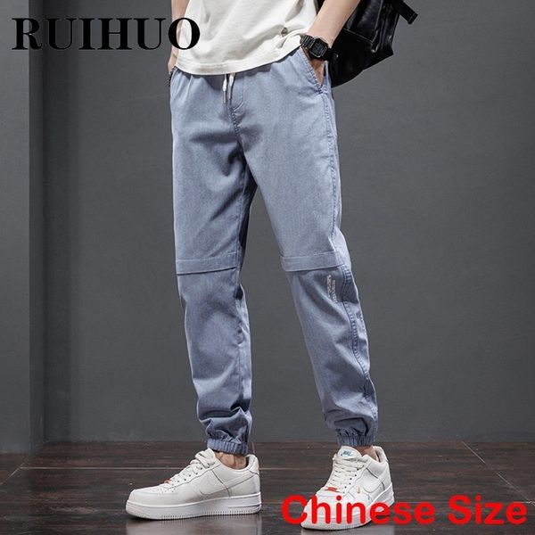 

men's pants ruihuo ankle-length pants men clothing fashion chinese size 4xl streetwear sweatpants men trousers spring arrivals 230228, Black