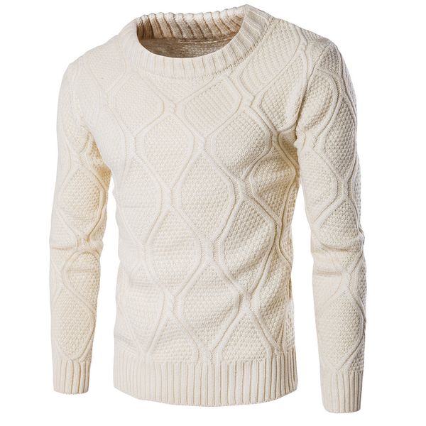 

men's sweaters autumn men's casual pullover wool sweater warm winter men's round neck solid sweater men fashion twist knit sw, White;black