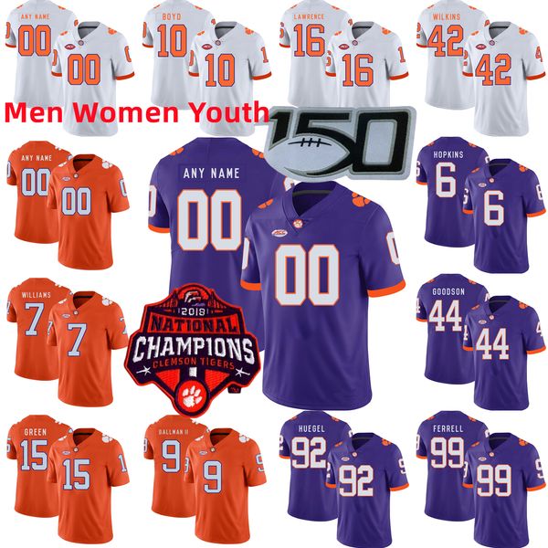 

custom s-6xl ncaa college clemson tigers football jersey 12 hunter johnson 2 cade klubnik 44 banks pope 60 mac cranford 62 connor graham 75, Black
