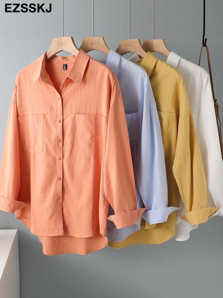 

women's blouses shirts chic casual loose cotton blouse shirt women female white blouse shirt spring summer women oversize shirt 230228