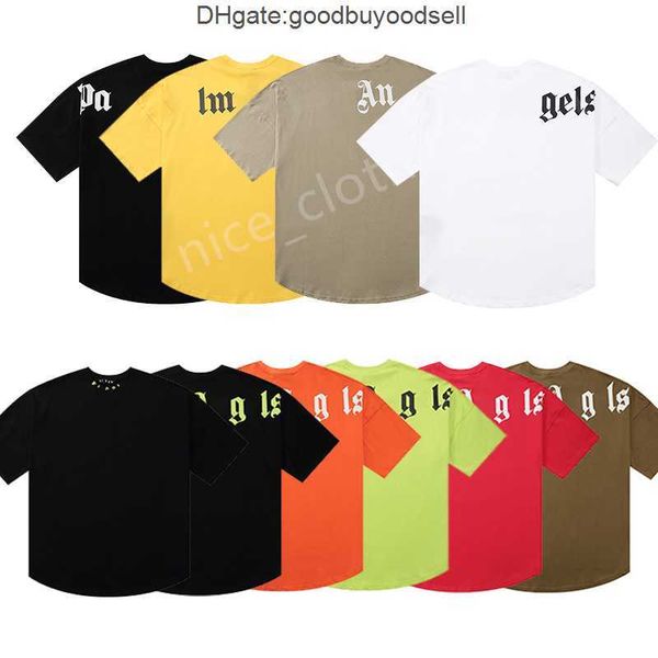 

designer pa t-shirt luxury tees print palms t shirts mens womens angle short sleeve casual streetwear clothing clothes h4wo, White;black