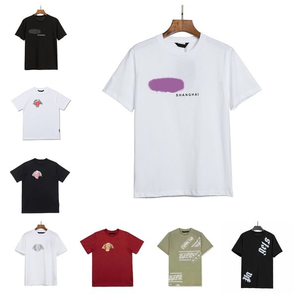 

summer palm angles designer mens t-shirts palms printed high street loose short sleeve t-shirt womens angel casual t-shirts fashion clothing, White;black