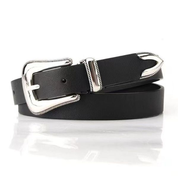 

hbp new style belt womens individuality simple belt fashion classic versatile accessories needle buckle women retro waist belts, Black;brown