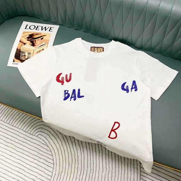 

designer luxury guggi jointly balencigas classic spring and summer fashion versatile casual loose couple dress round neck short sleeve t, Black;brown