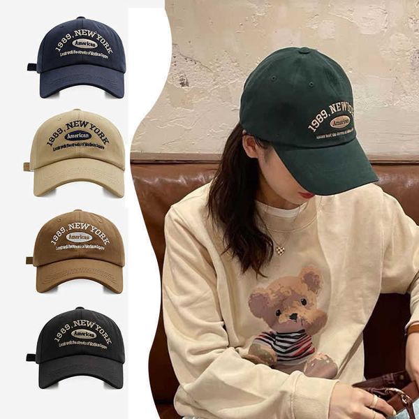 

ball caps 1989 american retro baseball caps street lettered embroidery retro baseball hats for women men solid color hip hop snapback cap l2, Blue;gray