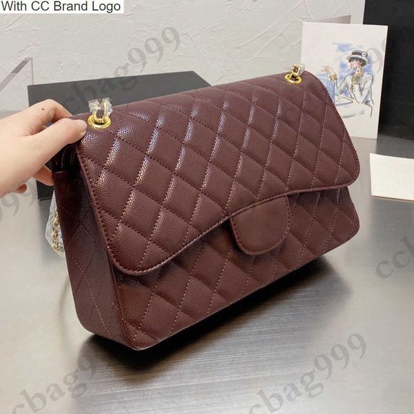 

cc brand shoulder bags 30cm maix caviar flap designer bags calfskin large capacity handbags classic matelasse quilted vintage hardware chain