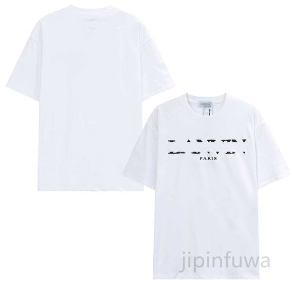 

lanvins t-shirts 2023 spring summer mens women fashion letter printed short sleeve t shirts crewneck tees usa uk high street sweatshirt j04v, White;black