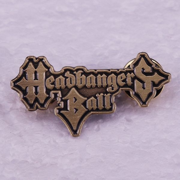 

headbanger ball retro brooch for music and tv programs cute anime movies games hard enamel pins collect metal cartoon brooch, Blue