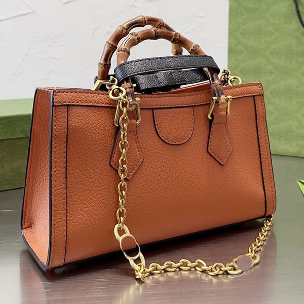

diana tote bag bamboo handle handbags horizontal shape crossbody shoulder bags genuine leather classic letter detachable adjustable strap la