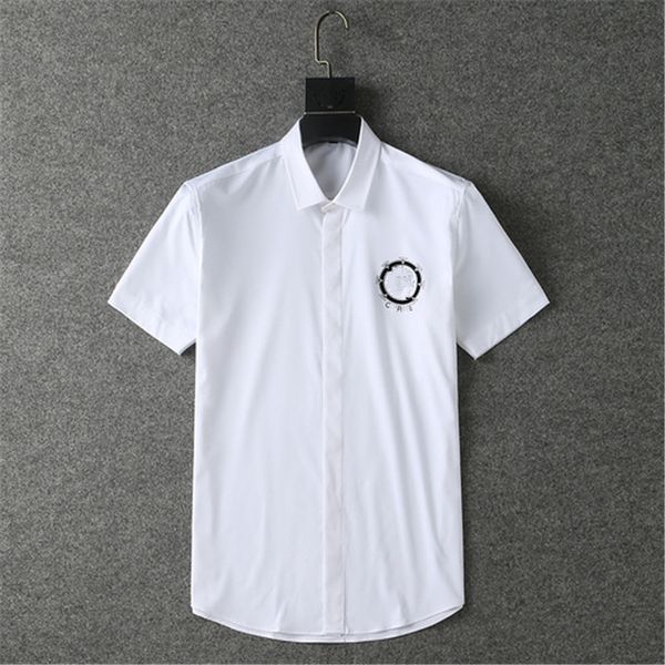 

men's shirt short sleeve solid casual business shirt -xxxl-22, White;black