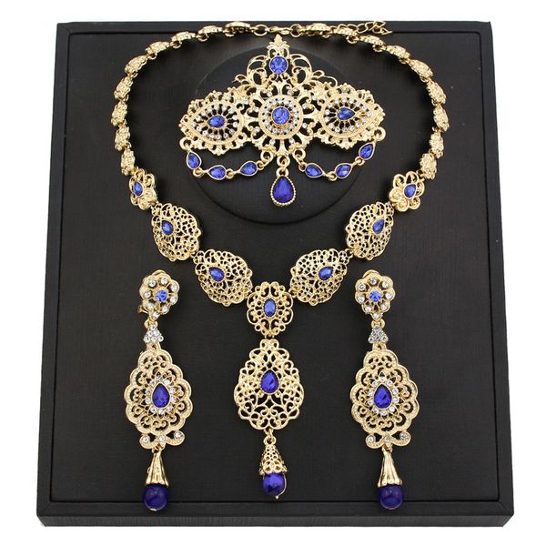 

wedding jewelry sets sunspicems gold color moroccan bride jewelry sets for women caftan brooch earring necklace set algeria flower pendant n, Slivery;golden