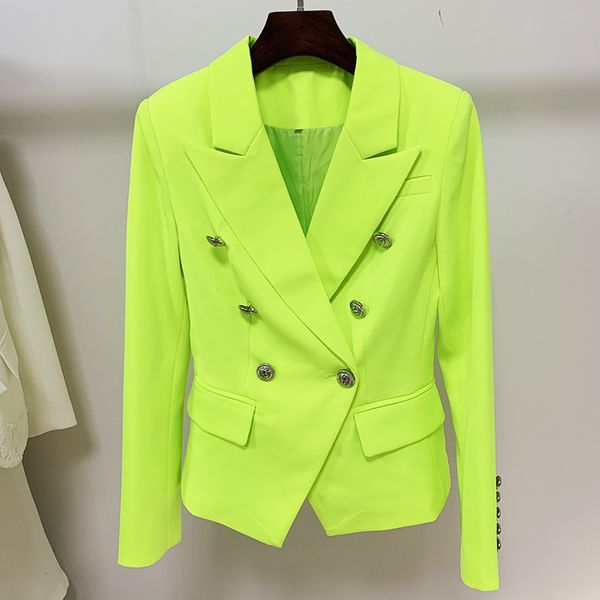 

womens suits blazers est designer jacket womens classic slim fit double breasted lion buttons blazer fluorescent yellow 230228, White;black