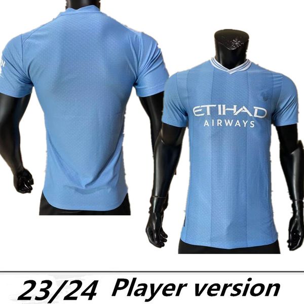 

23 24 haaland soccer jerseys grealish sterling mans cities mahrez player version de bruyne foden 2024 2023 football shirt, Black;yellow