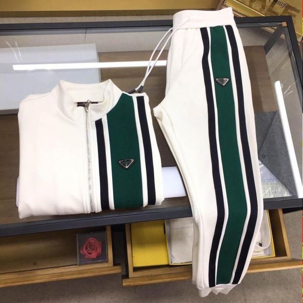 

Piece Pants Women's Two Piece Pants top qualitt mnner baumwolle trainingsanzug slongsleeve casual sportuit asiatische g Vvsa, White